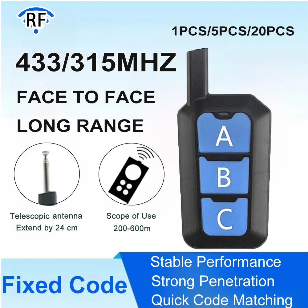 Comandos para Puerta de Garaje, Duplicador de 433mhz, Comandos para Abrir Puertas, Código Fijo, Control Remoto de Largo Alcance