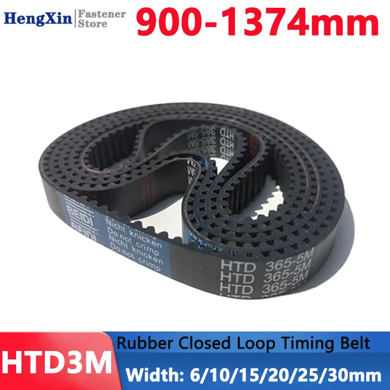 

Belt Perimeter 900mm To 1374mm HTD3M Timing Belt Rubber Closed Loop Synchronous Belt Width 6 10 15 20 25 30 Pitch 3mm Arc Tooth