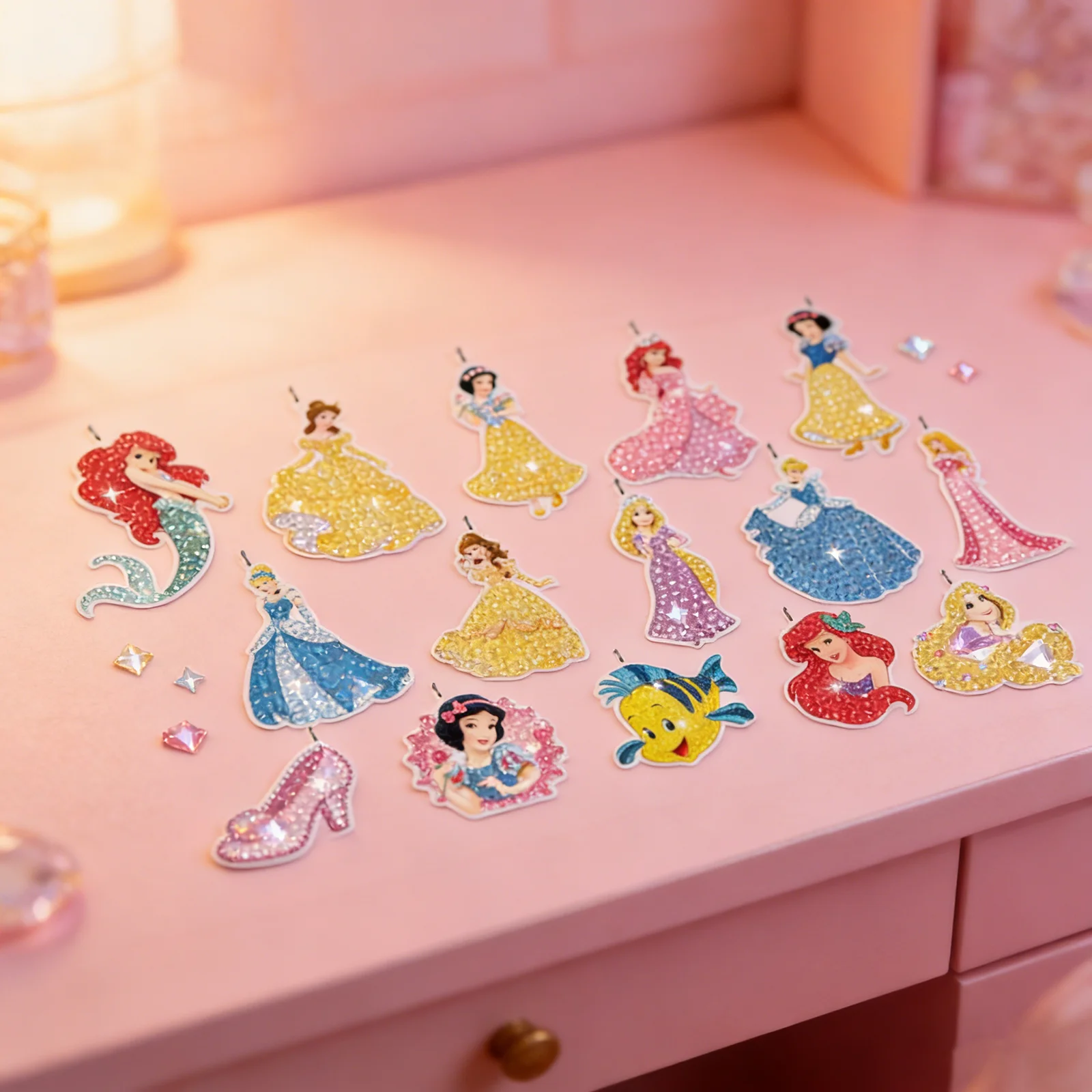 

Frozen 5D DIY Princess Cartoon Diamond Painting Kit Full Drill Elsa Snow White Pendant Bag Charm Kids Birthday Gift Souvenirs