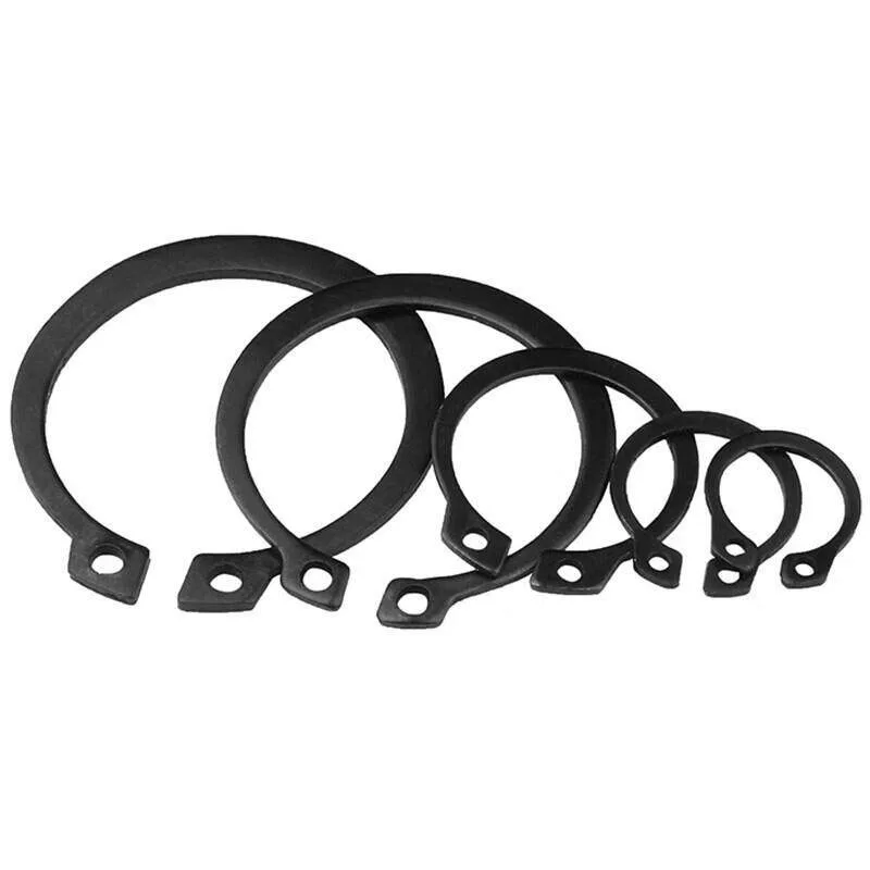 1-100Pcs M3 M4 M5 M6 M7 M8 M9-M120 Black 65 Manganese Steel Retaining Clip Snap Ring C Type External Circlip For Bearing Shaft