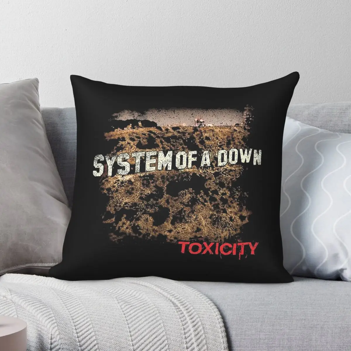 Toxicity Song System Of A Down Square Pillowcase Polyester Linen Velvet Printed Zip Decor Pillow Case Room Cushion Cover 45x45