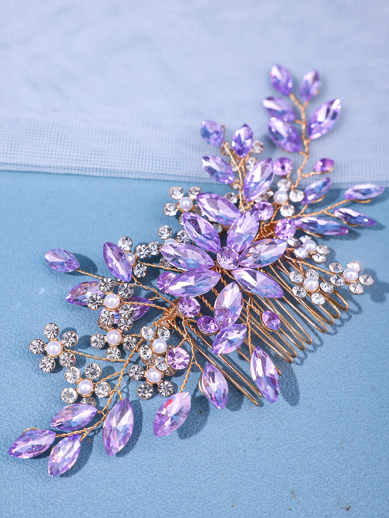 Peignes à cheveux de mariée en cristal de perles, bijoux de cheveux en strass, accessoires de mariage, diadème de mariée, bandeau de bal, couvre-chef en perles