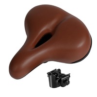 Comfortable Wide  Bike Saddle Leather Seat Mountain BIke Shock Absorbing Hollow Cushion Bicycle Accessories