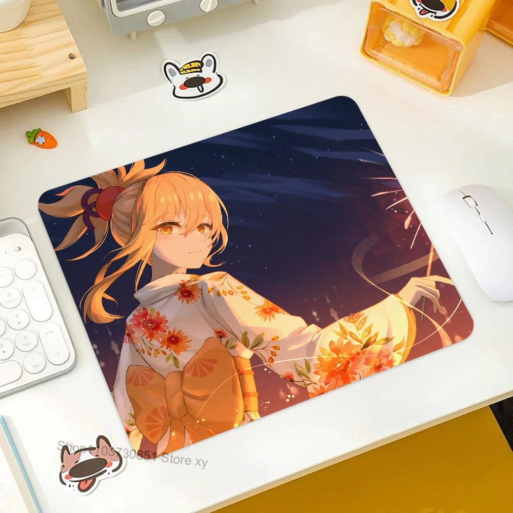 

Yoimiya Genshin Impact Mousepad RGB Small Size Gaming Mouse Pad With LED Light Desk Mat Super Smooth Non-slip Rubber Bottom