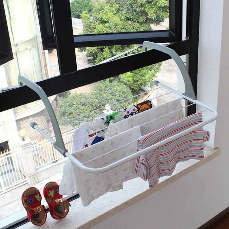 Foldable Storage Hanger Clothes Drying Rack Balcony Socks Shoe Hanger Multifunctional Towel Rack 55X32cm