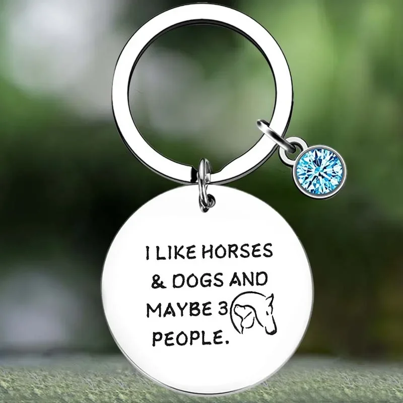 Cute Horse Dog Gift Keychain Horse Rider Dog Lover Gift Key Chain Pendant Jewelry Horse Lover Gifts