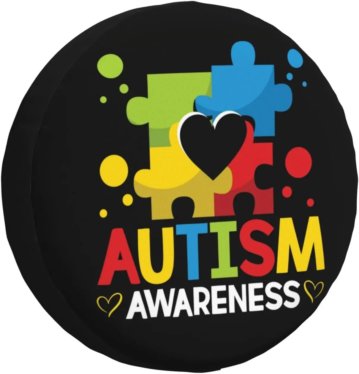 Autism Awareness Spare Tire Cover Weatherproof Universal Wheel Protectors Wheel Covers for Rv Camper Travel Trailer