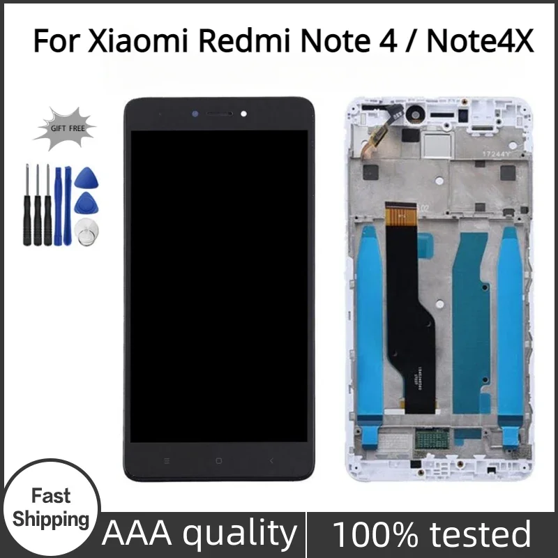 

5.5" For Xiaomi Redmi Note 4 Version Global Display With Frame Screen Redmi Note 4X Snapdragon 625 LCD