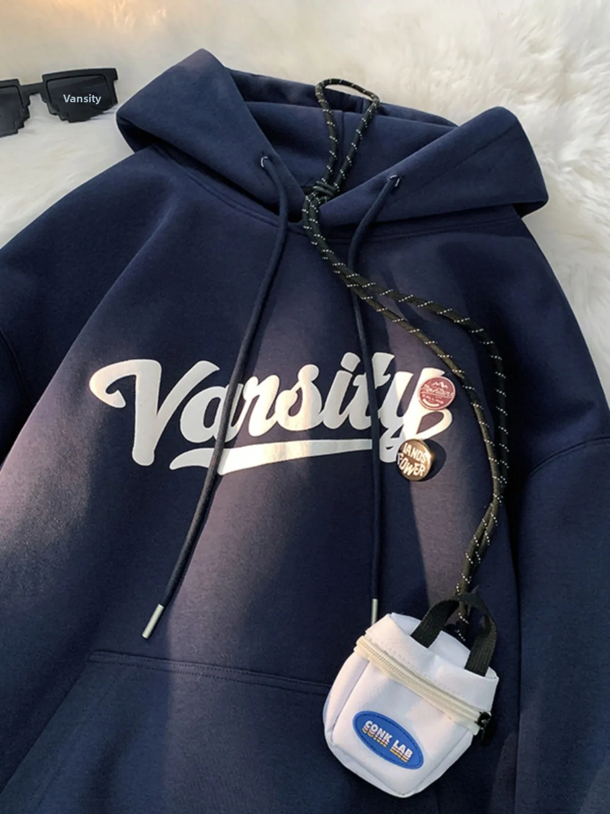 

Thiened Double Layer Hoodie Men's Faion Autumn Jaet Youth Trendy Outerwear Casual Waterproof Cotton Polyester Blend