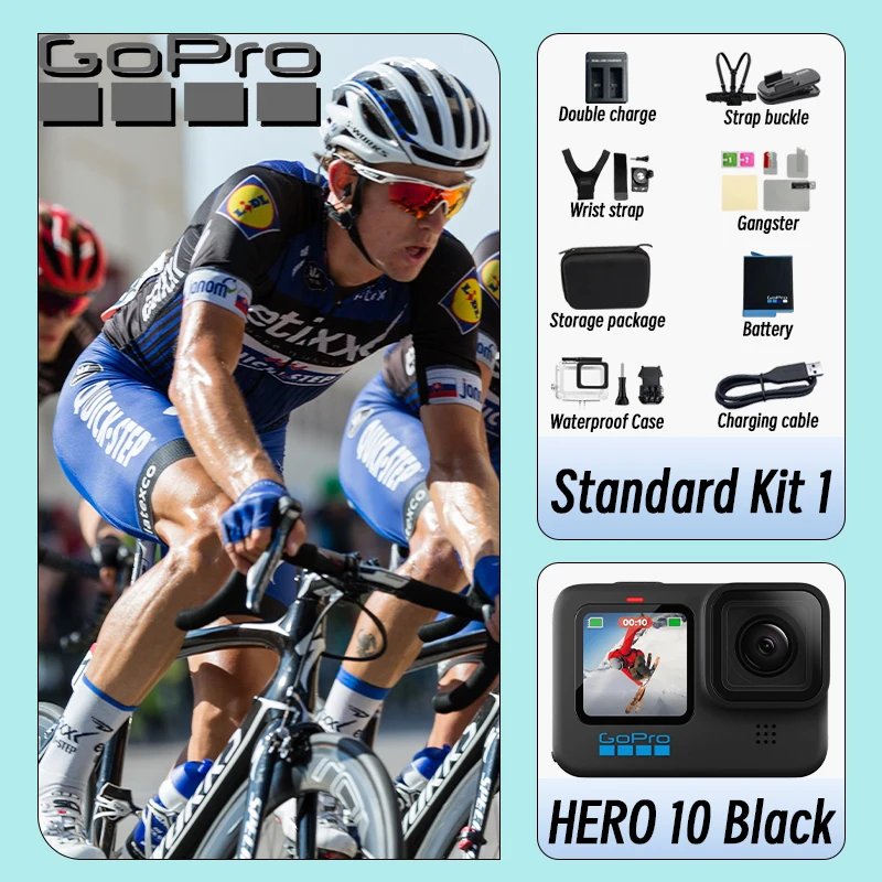 GoPro HERO10 Black original action camera 5.3K Cycling video camera GP2 chip 23MP HD helmet Go Pro sports camera