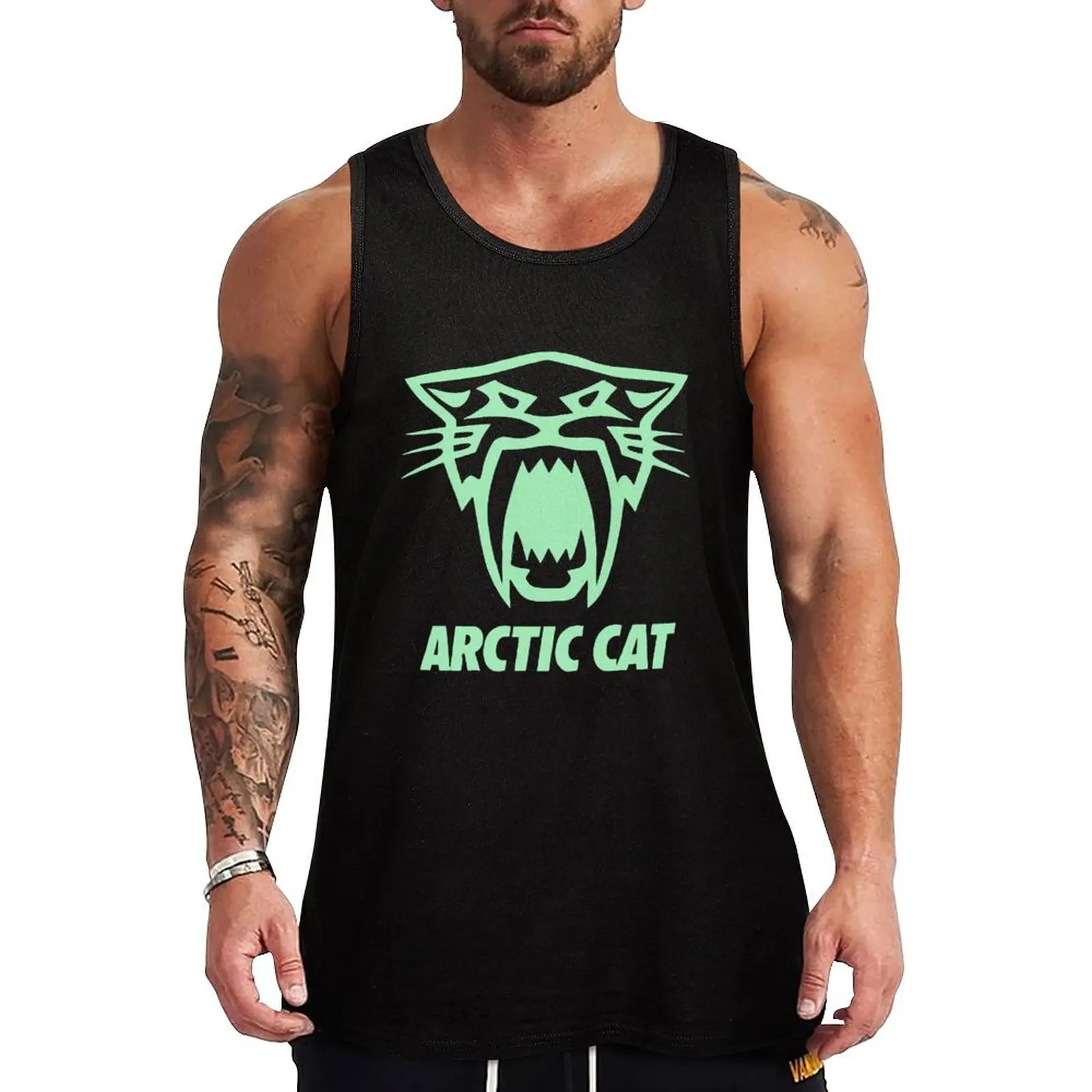 

Arctic Cat Saber Screen Printed Black Long Sleeve Tank Top men clothes t-shirts man summer clothes for men