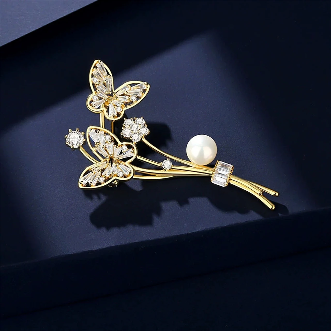 S925 فضة اللؤلؤ فراشة بروش للمرأة الصدار بدلة فاخرة Pinornament هدية غرامة سحر مجوهرات أنيقة بالجملة #4