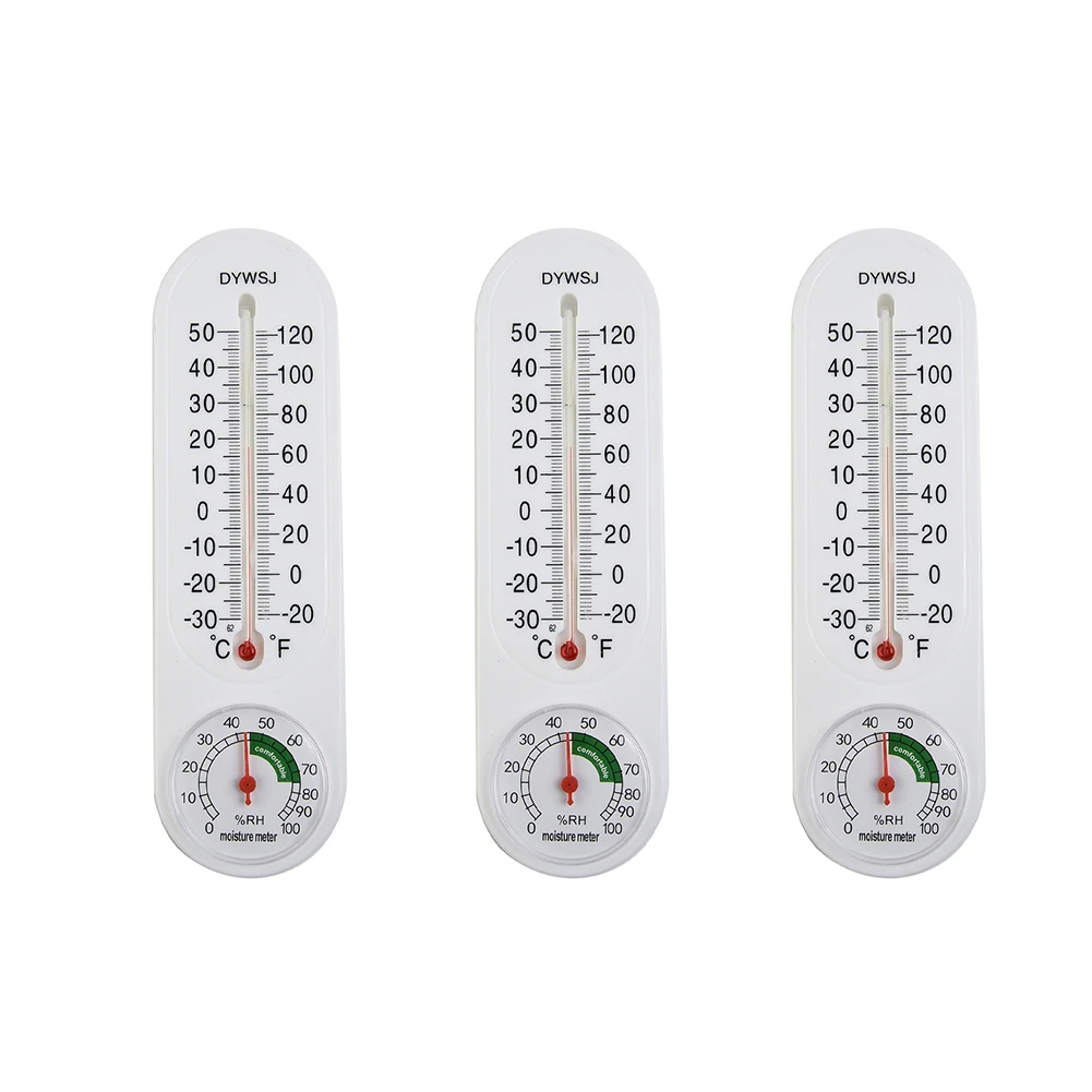 Humidity Meter Thermometer House Office Humidity Meter Breeding Temperaturer Temperature Meter -30-+50℃ 230*70*16mm