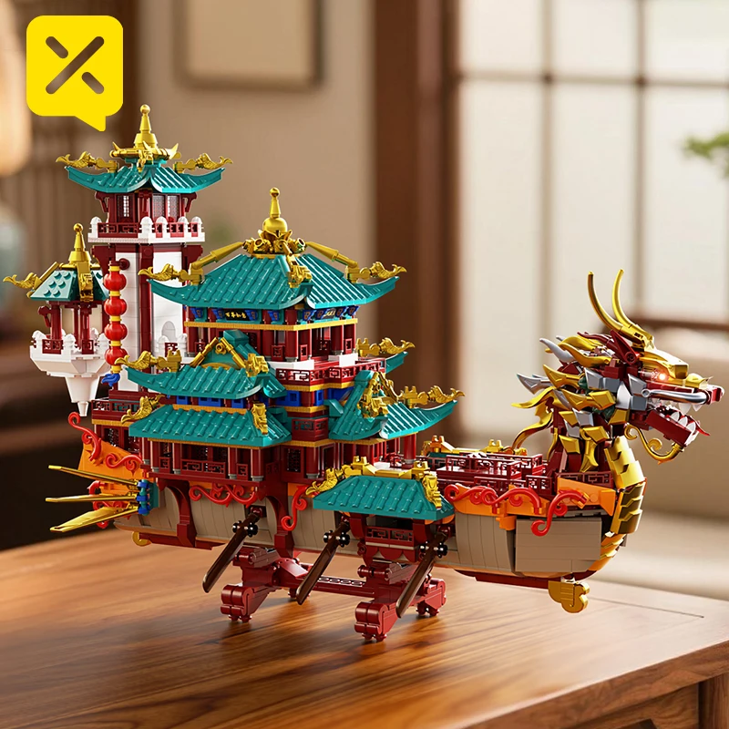 BLOCX 2453PCS Quebra-cabeça estilo chinês kits de construção modelo DIY brinquedos educativos montagem tijolos brinquedos para presentes de feriado para meninos adultos