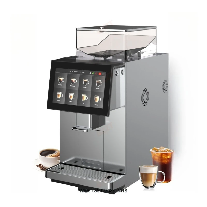 Dual Boiler Cafe Commercial Automatic Bean to Cup Espresso Coffee Mahine With Milk Foam IOT Payment System Multiple Languages