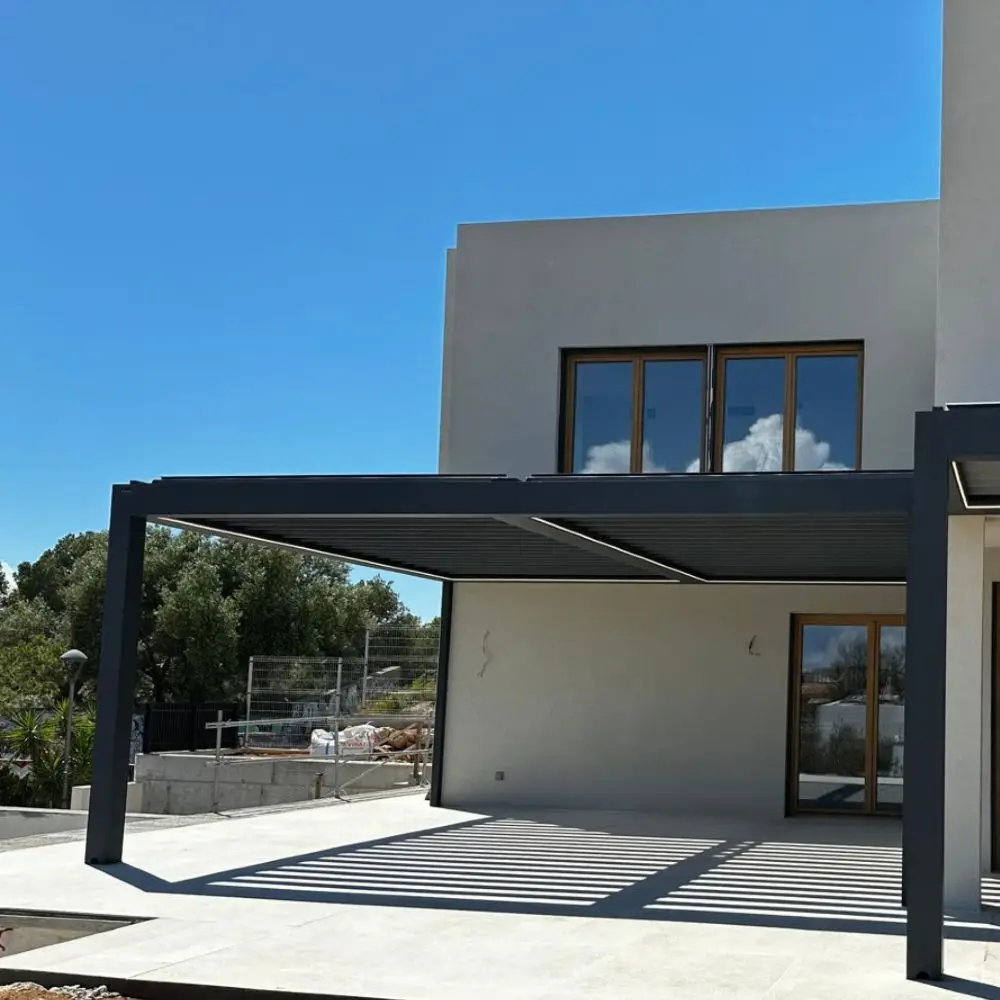 

Top Grade Aluminum Alloy Bioclimatic Pergola Outdoor Remote-Control Motorized Louvered Pergola Canopy Wholesale Backyard Gazebo