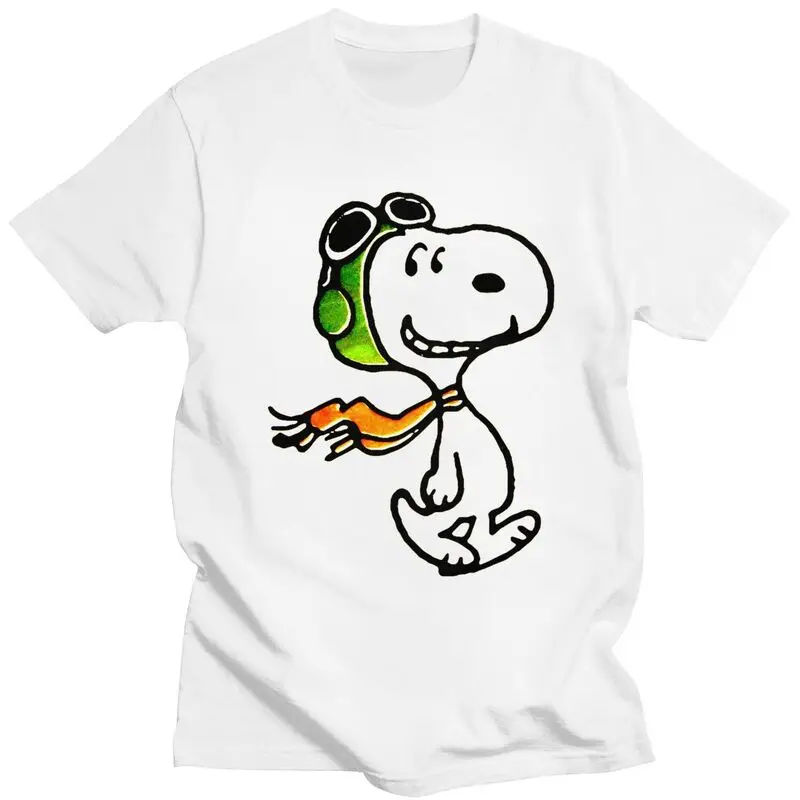 Gorgeous Snoopys Flying Ace T Shirt Men Short Sleeve 100% Cotton T-shirt Graphic Tee Streetwear Tshirt