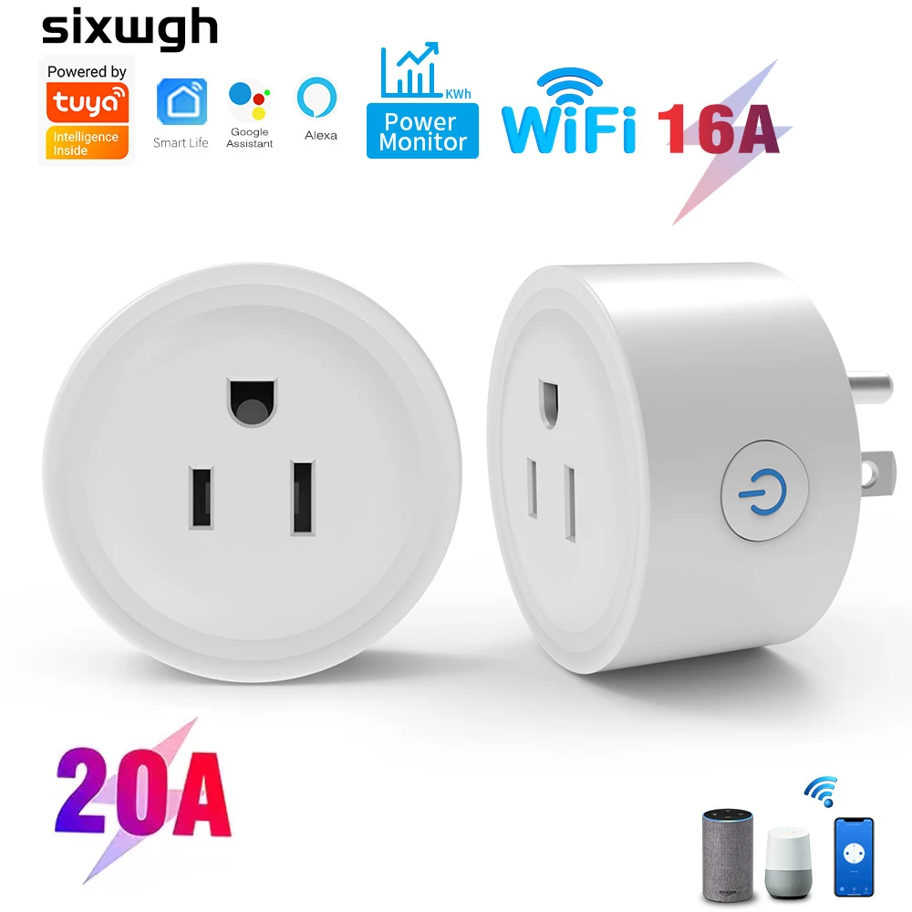 JHJCH WiFi Smart Socket US Plug 16A Cozylife APP Remote Bidirectional Control and Alexa Google Home Control Timer