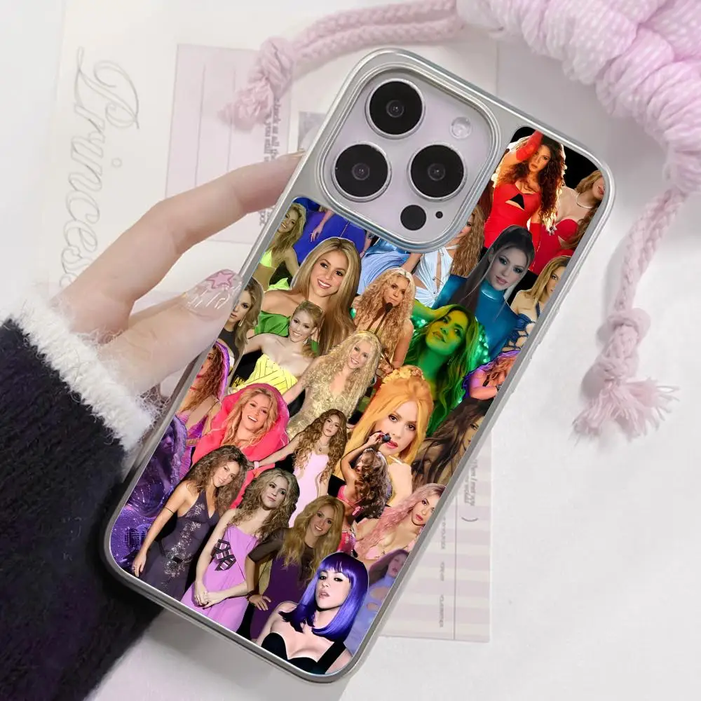 

Модный чехол для телефона Shakira для iPhone 17 16 15 14 13 12 11 Air Pro Max Plus, с серебряным покрытием, красочный, красивый