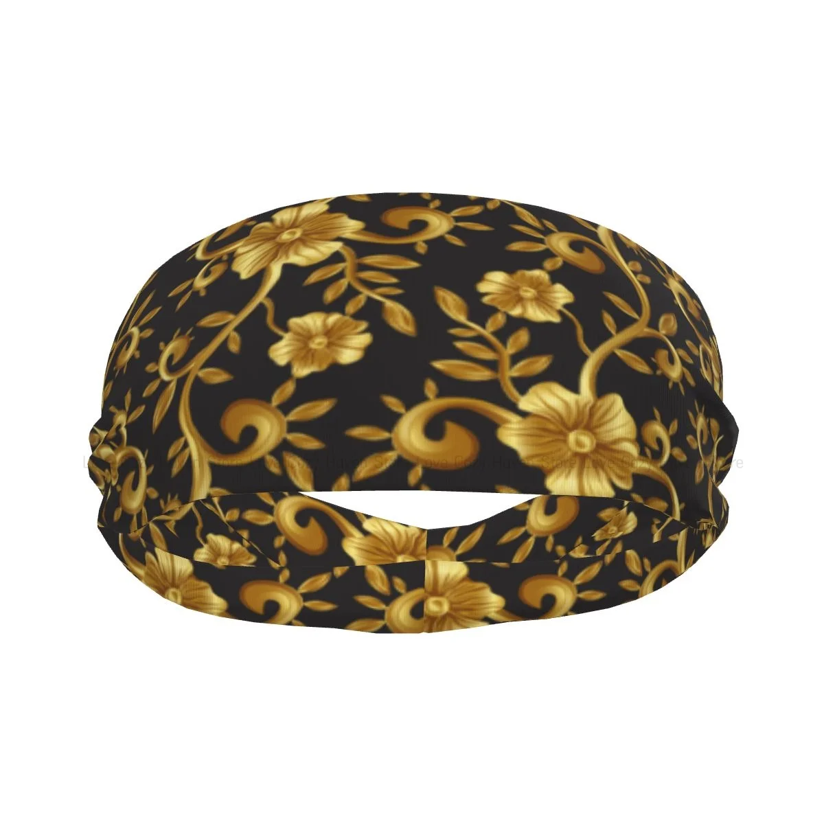 

Спортивная повязка на голову с золотым цветочным принтом в стиле барокко, эластичные повязки для женщин и мужчин, баскетбол, спорт, тренажерный зал, фитнес, повязка на голову, волейбол, теннис