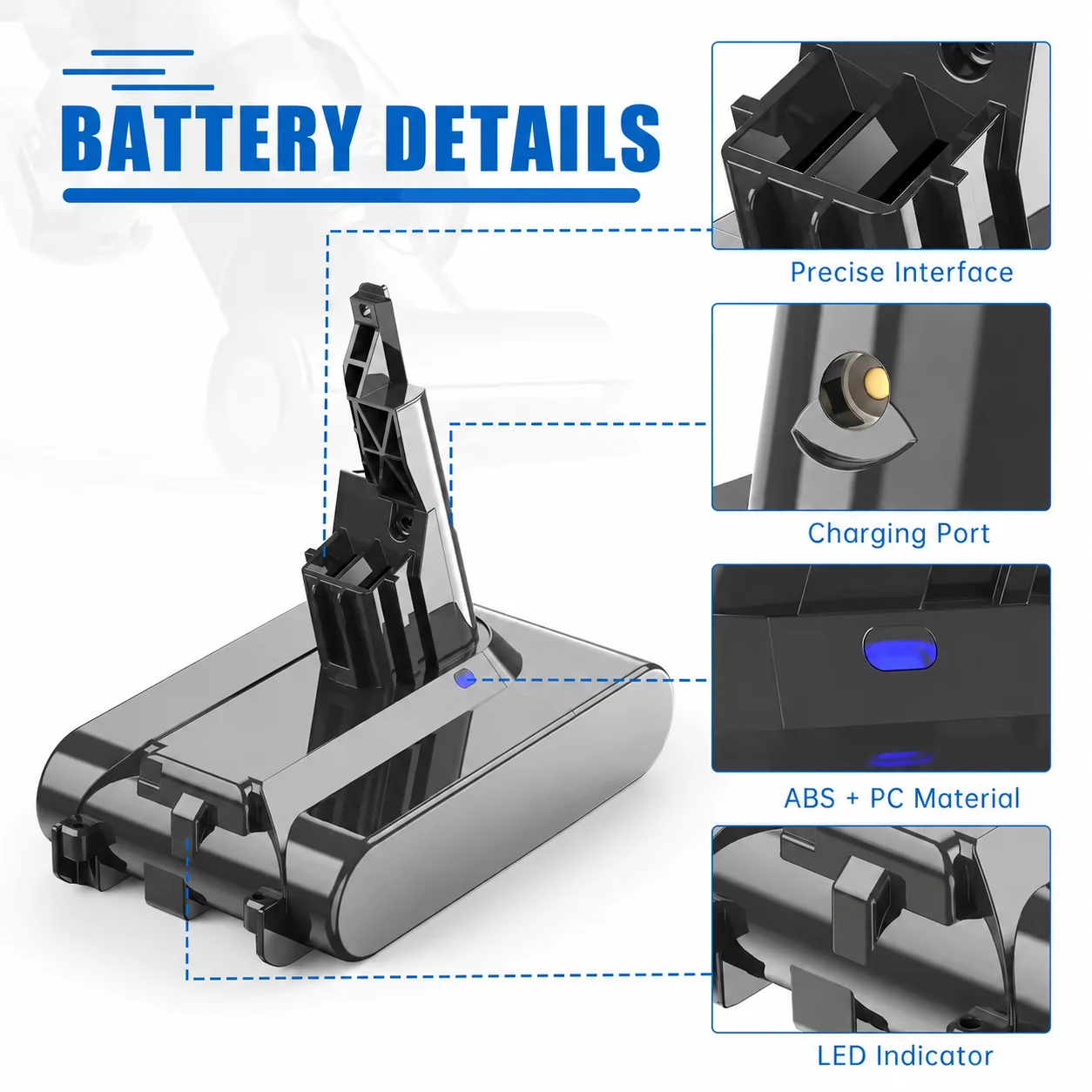 2026 New for Dyson V7 Battery 4000/6000/9000mAh Replacement Handheld Vacuum Cleaner Battery Providing Strong Battery Power