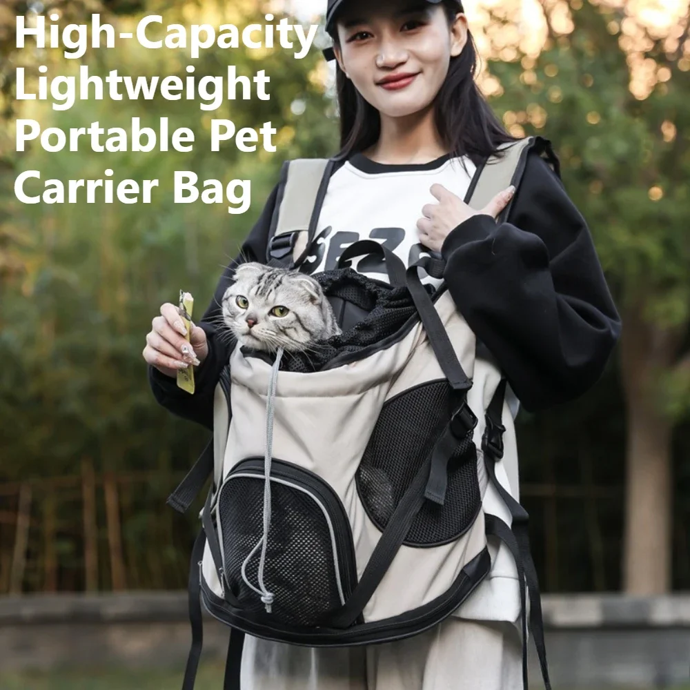Lightweight Solid Color Cat Carrier Large Capacity Winter Warm Pet Travel Bag for Outdoor