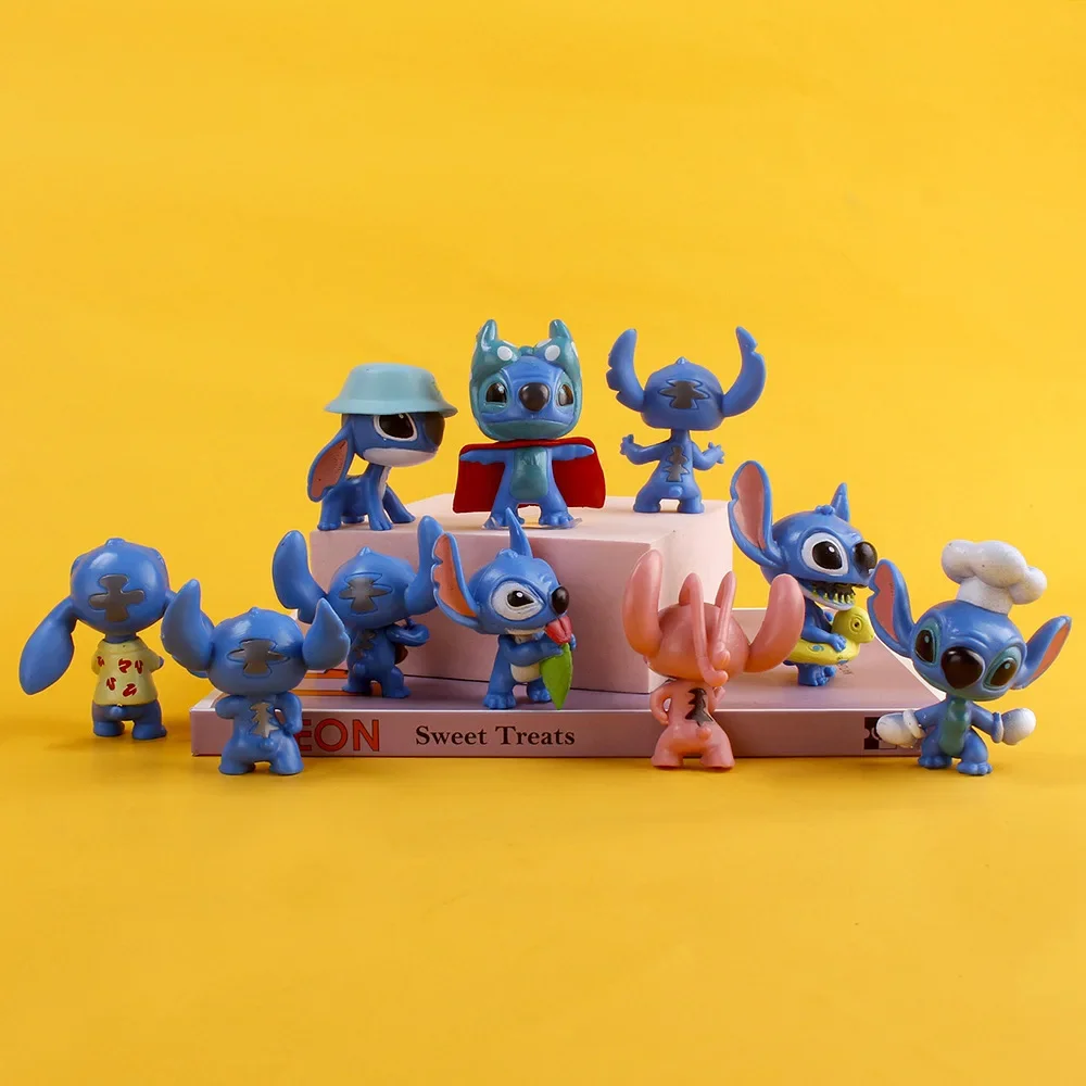 10pcs Classic anime Stitch anime doll,Whether in the car or in the room is a very beautiful toy and a great birthday present