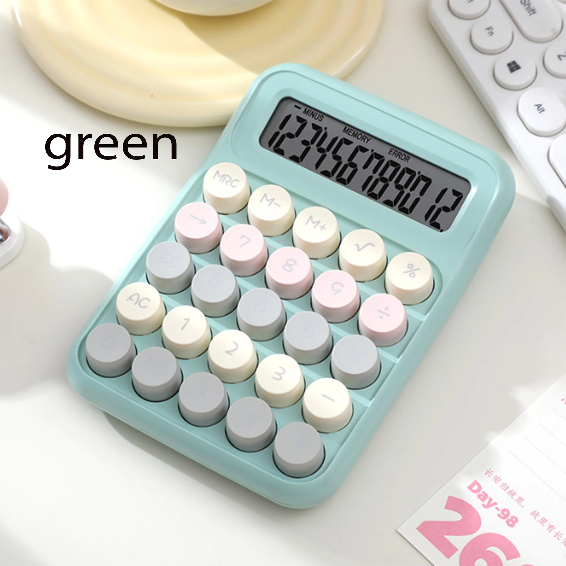 1 desktop calculator, sensitive click sound, dopamine calculator, 12-bit display screen, for office use.