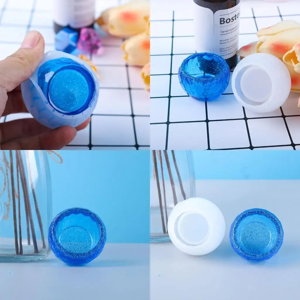 

31BB Handmade Rhombus Small Bowl UV Crystal Epoxy Resin Mold Dish Plate Casting Silicone Mould Handicrafts Decorations Mold