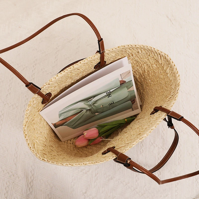 Borse e portamonete da spiaggia per donna borse di design di lusso 2023 novità In Papyrus Cross Weave decorazione spalla di grande capacità