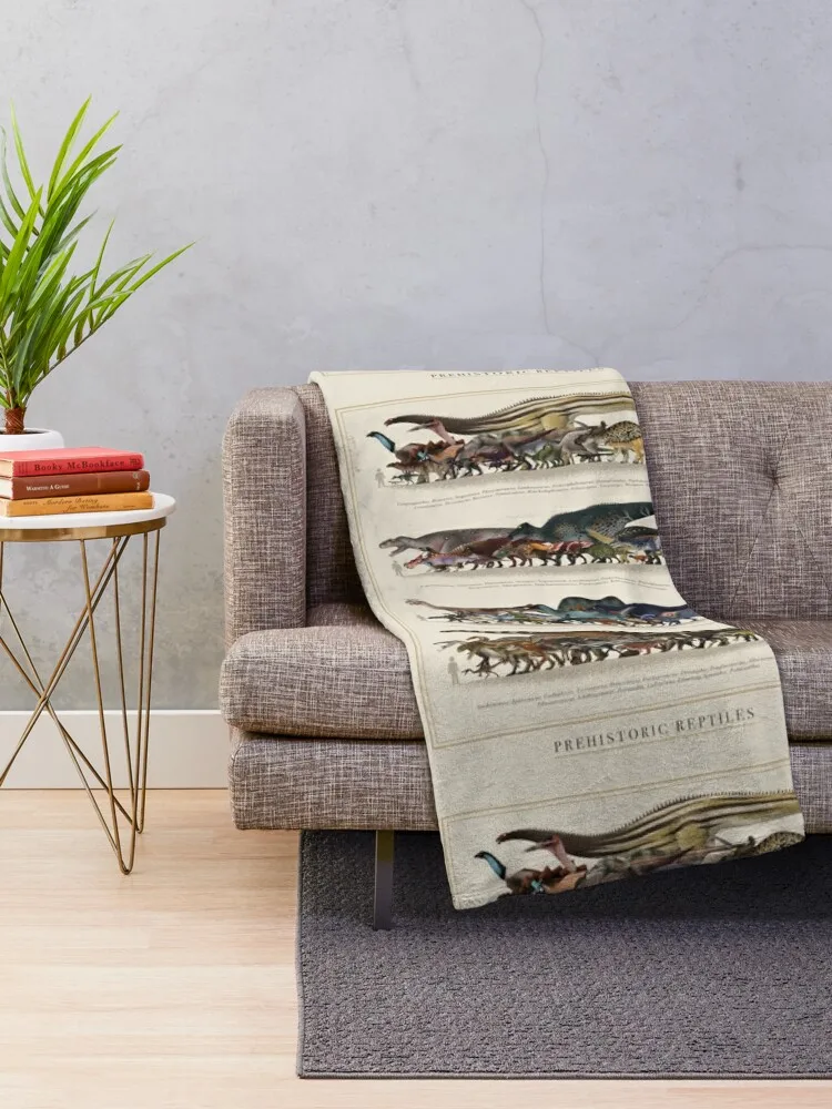 Prehistoric Reptiles Size Chart Throw Blanket Soft Beds Fashion Sofas Blankets