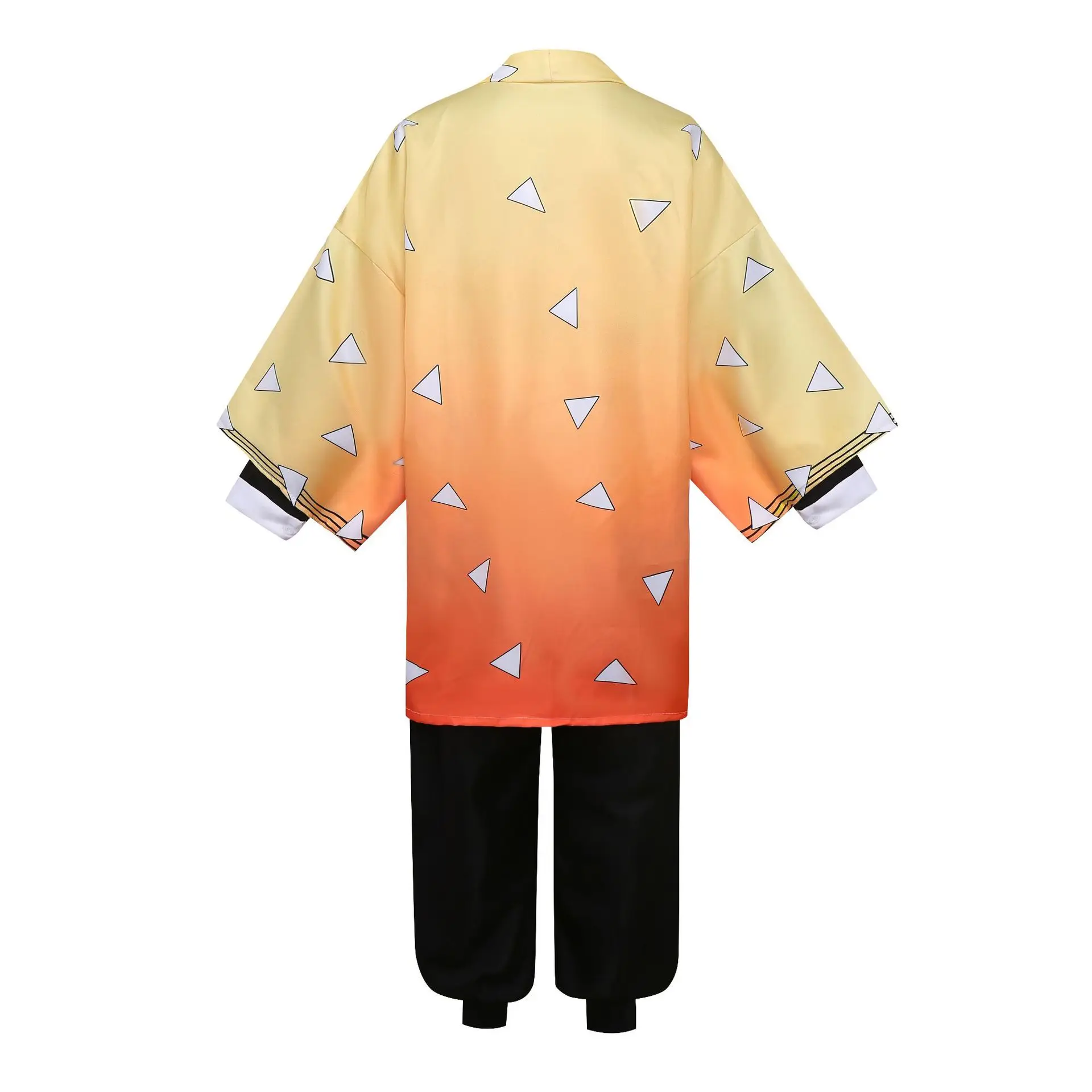 Kids Anime Devil Halloween Slayer Cosplay Costume Children Zenitsu Role Suit Children Japanese Kimono Performance Party Outfit