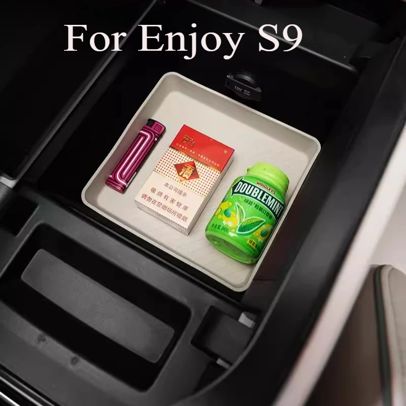 

For Enjoy S9 Center Console Armrest Box Organizer Tray, Anti-Slip Silicone Liner Mat, Custom Fit Car Interior Accessories