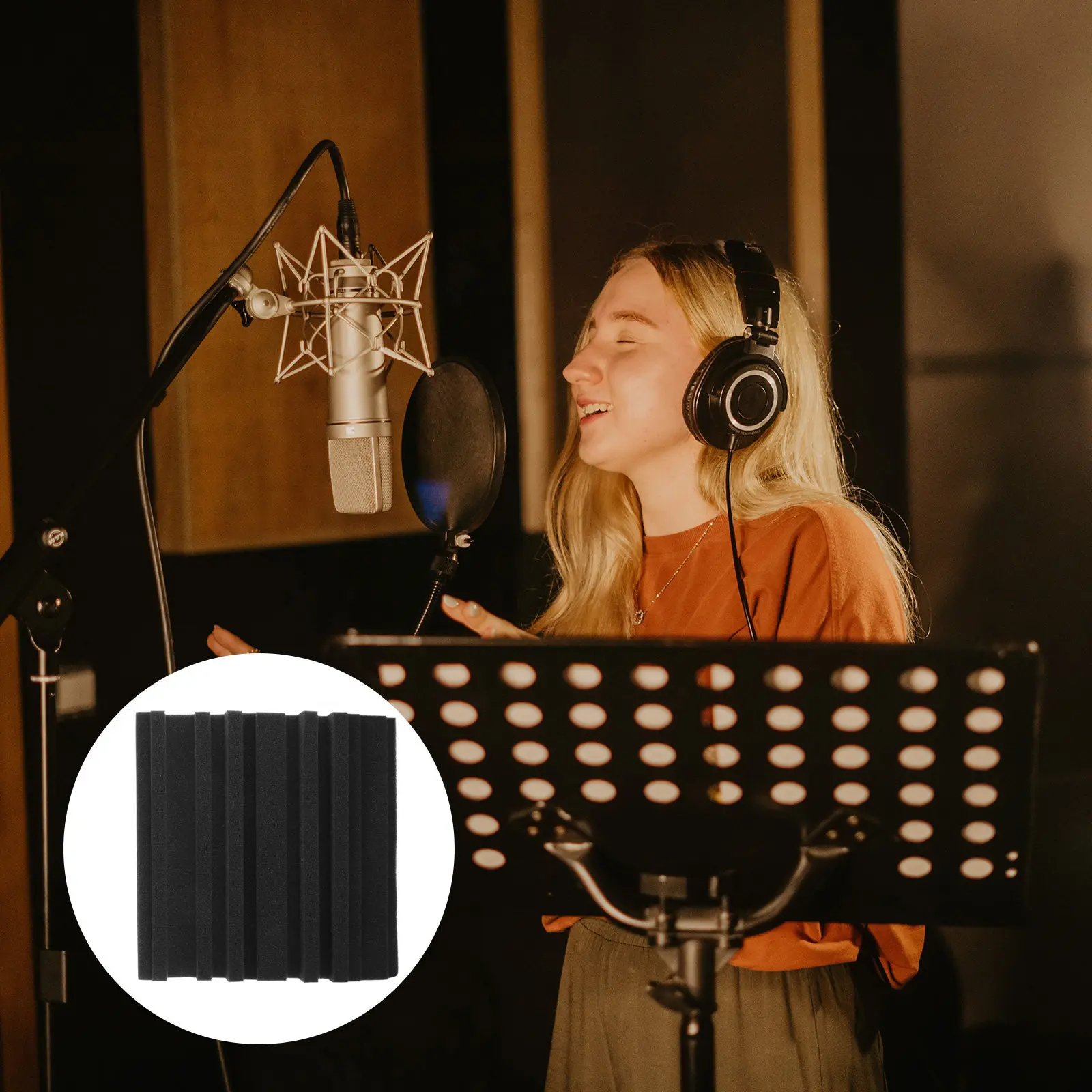 6Pcs Sound Absorbing Acoustic Foam Panels High Density Flame Retardant Soundproof Insulation for Studio Ktv Recording Room Walls