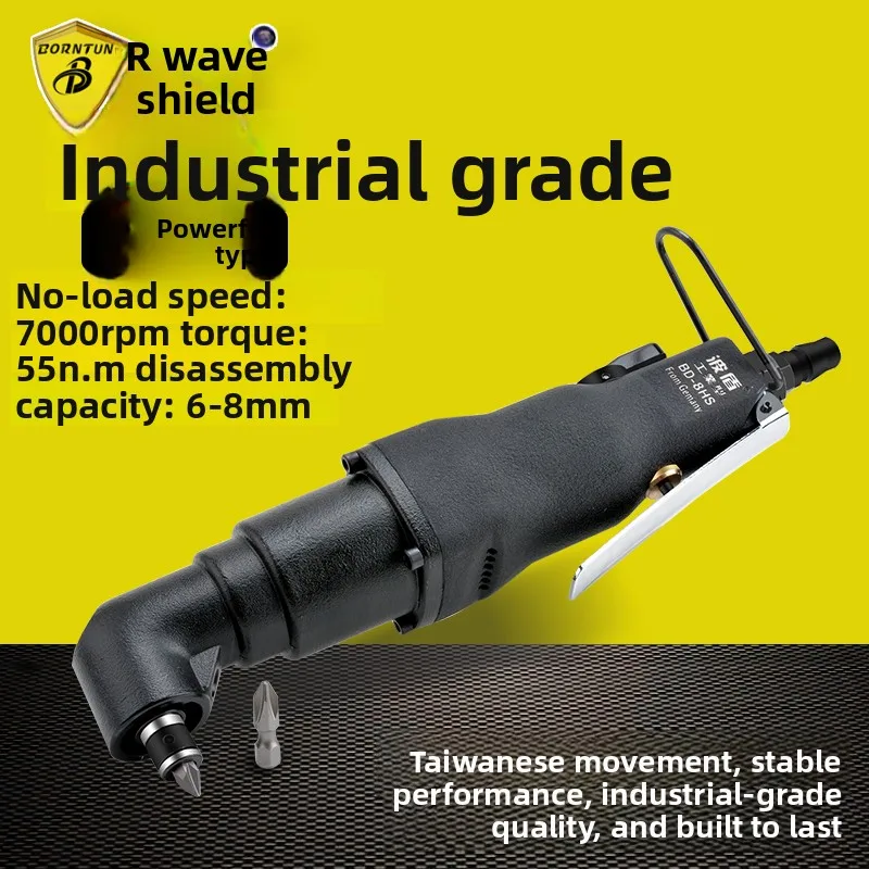 Bodun 8Hs Industrial-Grade Bent-Head Air Screwdriver, Right-Angle Pneumatic Screwdriver, 90-Degree Pneumatic Screwdriver, Bent-Nose Air Screwdriver