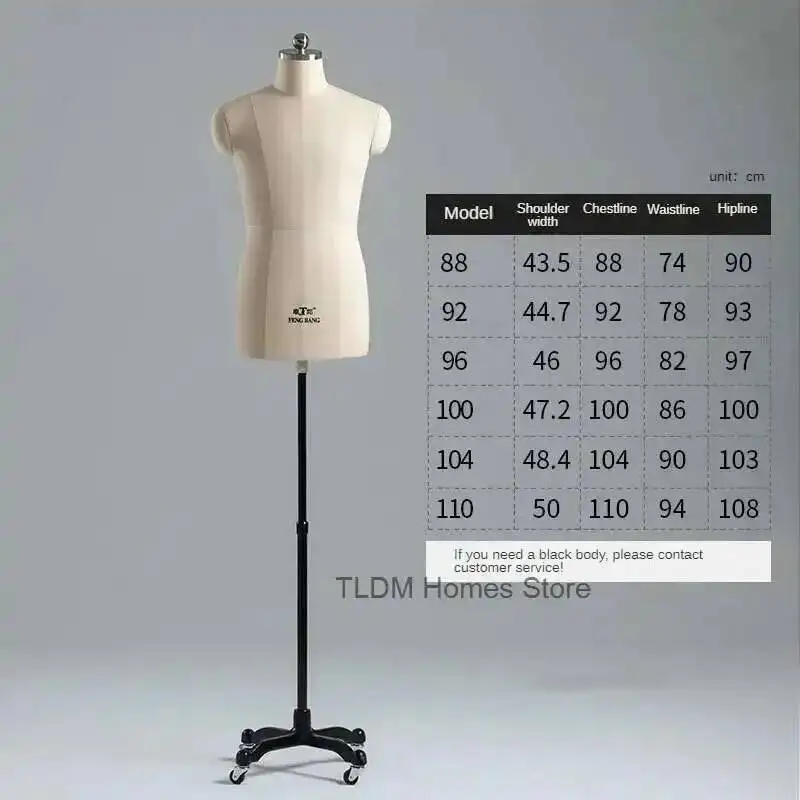 

Mannequin Mannequin Male Upper Body Standard Size Sewing Professional for Clothing Design Can Be Tailor Pined Vertically P