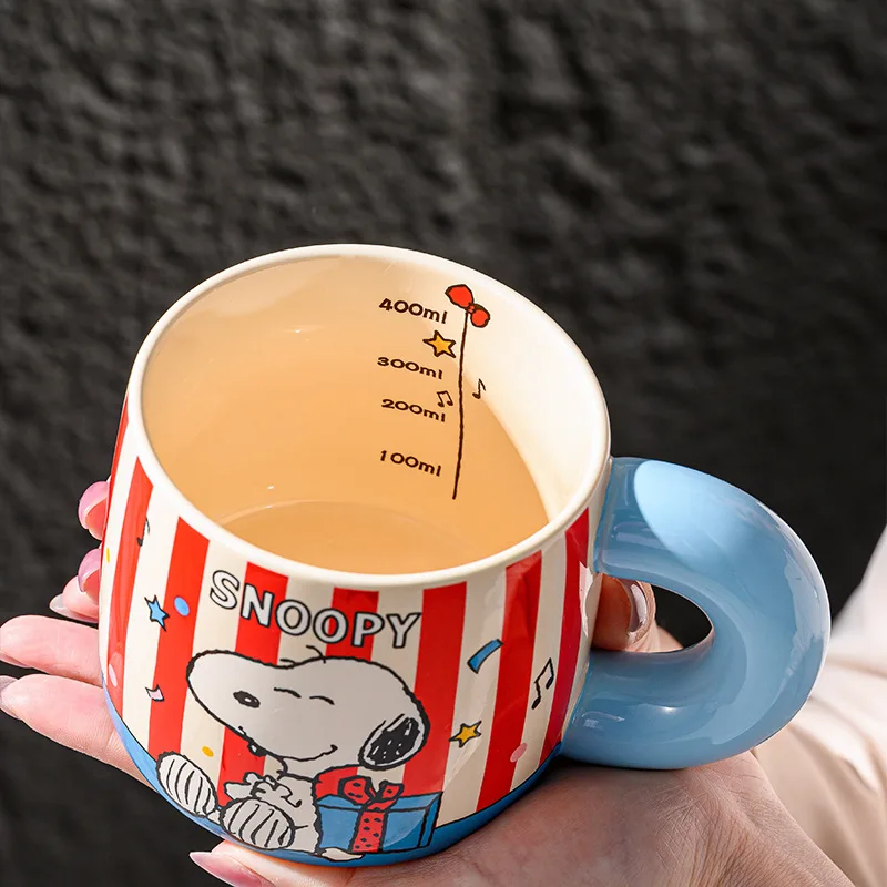 YOUMAI Snoopy Kawaii Drinking Water Scale Creative Coffee Breakfast Cup Fashion Ceramic Mug Exquisite Festival Gift