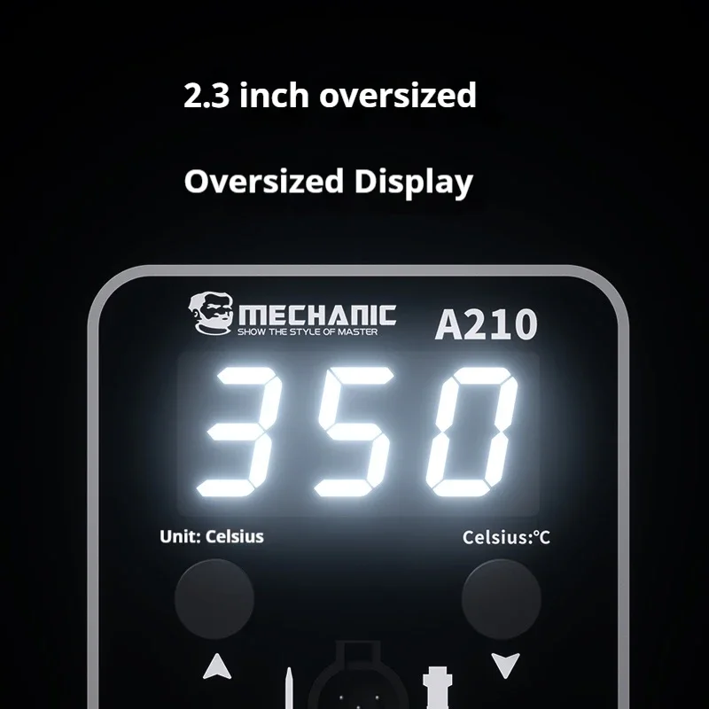 Imagem -04 - Mecânica-mini Estação de Solda Portátil A210 Desktop Ferro de Solda Precisão Controle de Temperatura Proteção contra Curto Circuito