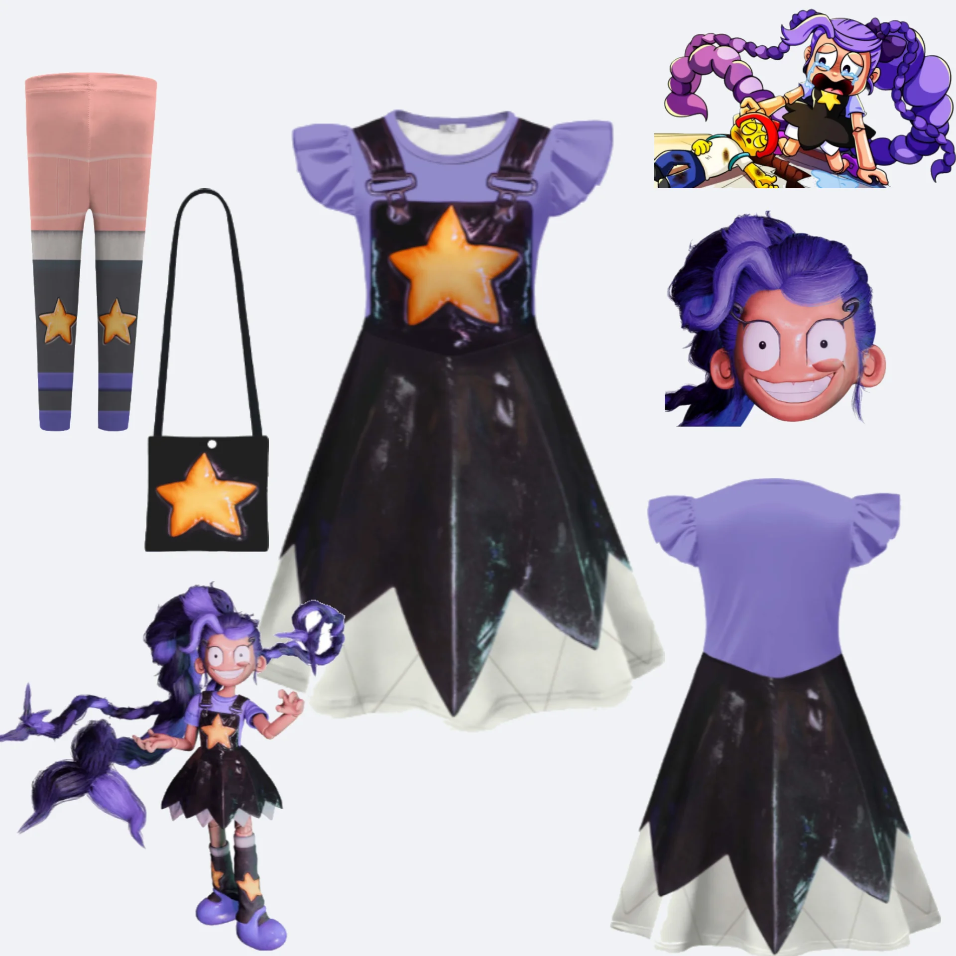 

Horror Game Play Time Lily Cosplay Costume Girl Dress Up Bag Leggings Mask Bobi P5 Lily Children's Clothes Halloween Carnival