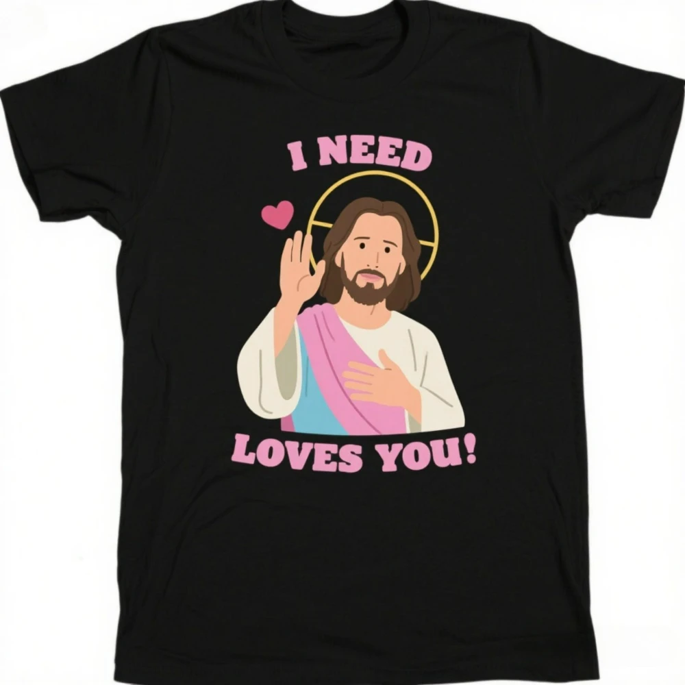 

Jesus Keanu Loves You - Meme Retro Pastel Cute Pun T-Shirt size S-3XL