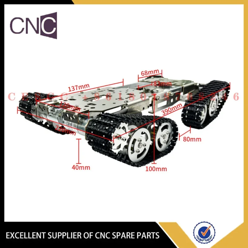 TS800S 4WD Crawler Tank Chassis Intelligent Car Obstacle Robot Load 12KG Experimental Model