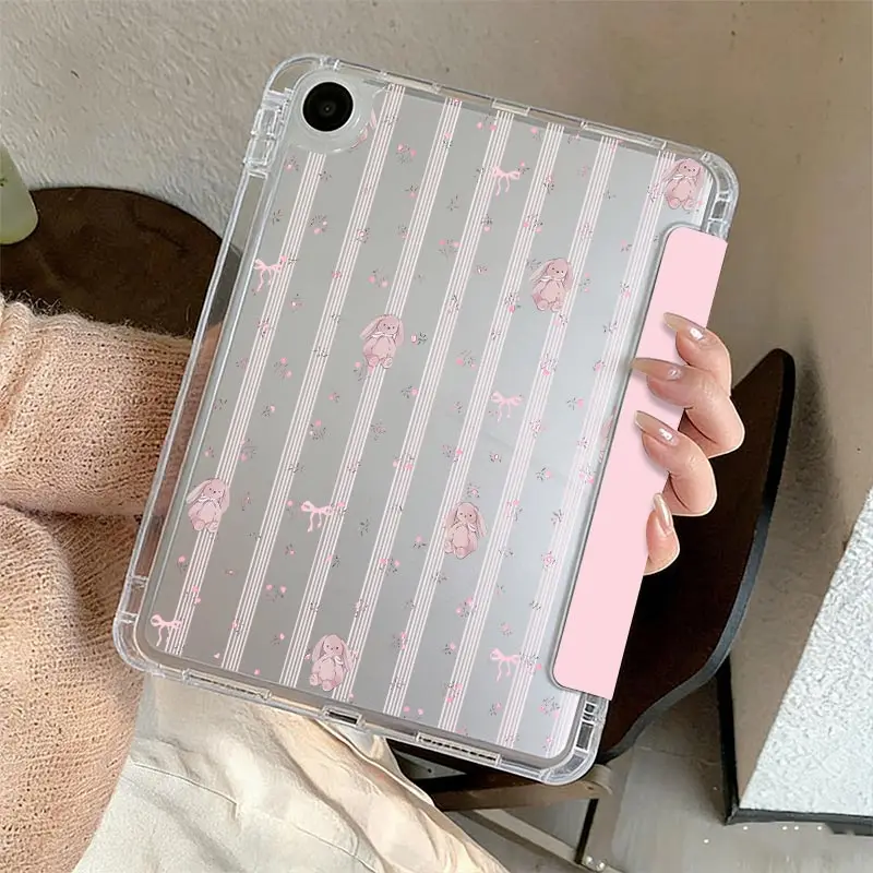 3+Y Fold Crystal Clear Case for Tab S6 Lite 10.4 inch Samsung S10 S9 12.4 inch Samsung Tab S7 S8 S9 11 Tab A9 8.7