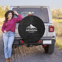 Mountain Adventure Tire Cover - Spare Tire Cover for  Wrangler,  Liberty, 2021 Bronco, RV, Camper - Optional