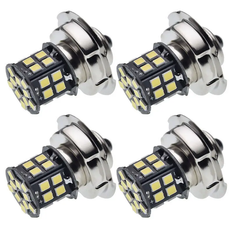 2 szt. Żarówki do reflektorów motocyklowych Led P26S 6V- 12V 2835 30 SMD Moto 600lm skuter ATV światło przednie lampa czołowa chłodne białe