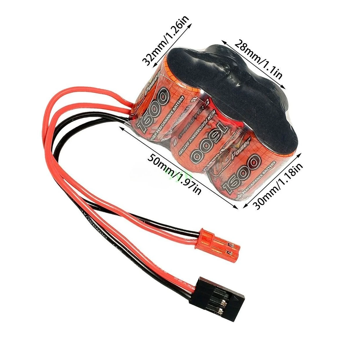 Trapezoidal NiMH Battery Pack 6V 1600mAh Compatible With RC Model Aircraft Car Receiver Spare Replacement Battery