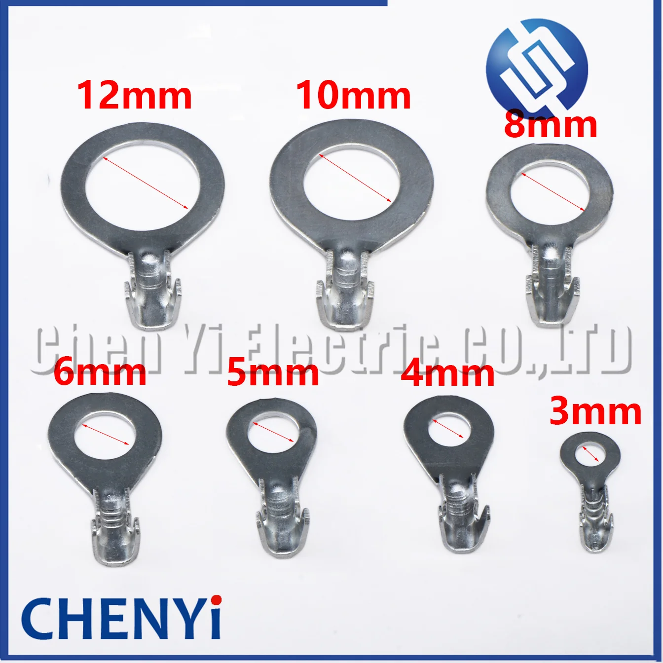 50 Pcs M3/M4/M5/M6/M8/M10/M12 Ring Lugs Eyes Brass tin plating Crimp Terminals Cable Lug Cold Pressure O Type Wiring Nose Pin