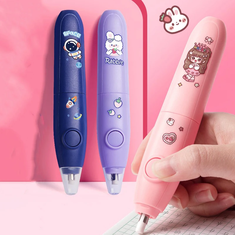 Electric Eraser Pencil Drawing Cute Kneaded Erasers Kids Students Kawaii School Office Supplies Stationery Pencil Eraser Refill
