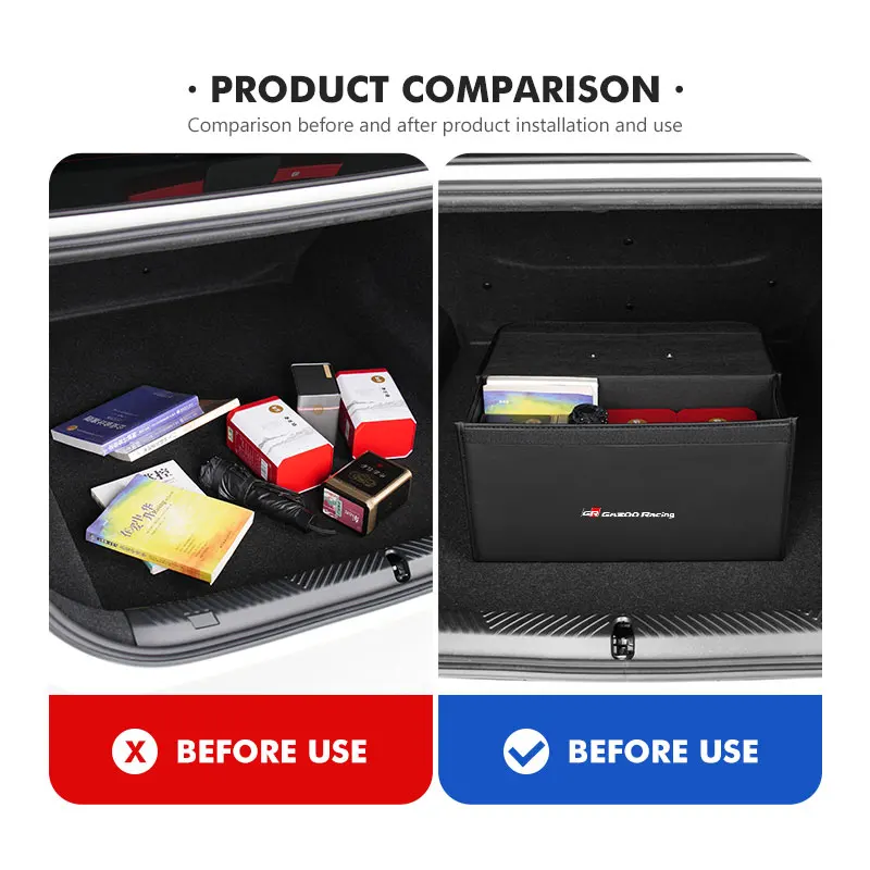For Toyota Car Storage Bag Folding Travel Tidying Box Trunk Tools Case GR Sport Gazoo Racing Yaris 86 Corolla Hilux Supra view 4