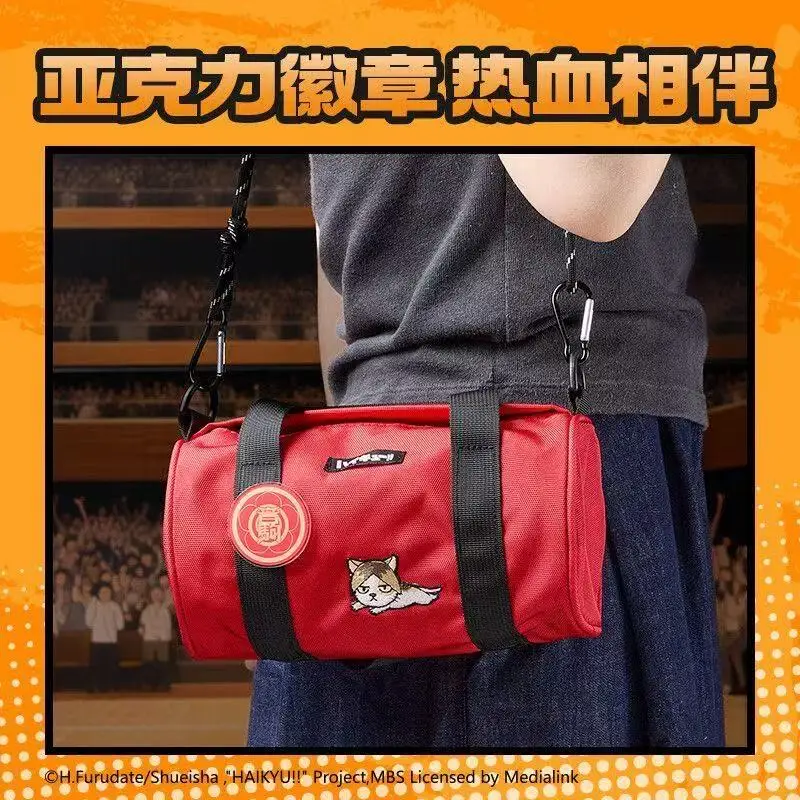 Haikyuu!! Handtas Studentenrugzak met grote capaciteit Sport Fitness Bergbeklimmen Wandelen Crossbody Cilindrische opbergtas
