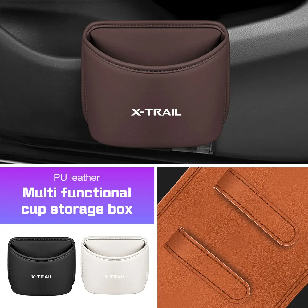 Car Seat Back Water Cup Organizer Box For Nissan X-Trail Juke Qashqai Leaf Patrol Altima Maxim Door Side Storage Box Accessories